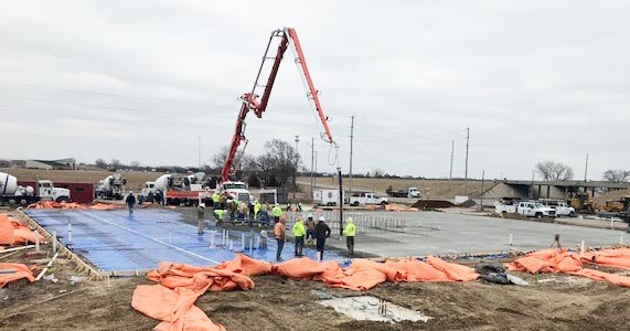 New Building in Wichita First Concrete Pour
