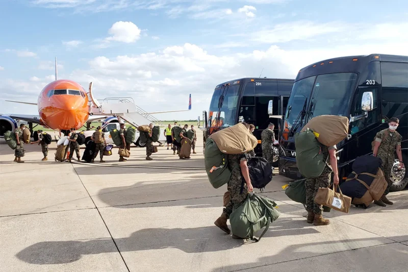 Charter Bus For Military Transport