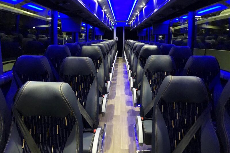 Charter Bus Seating With Interior Lights